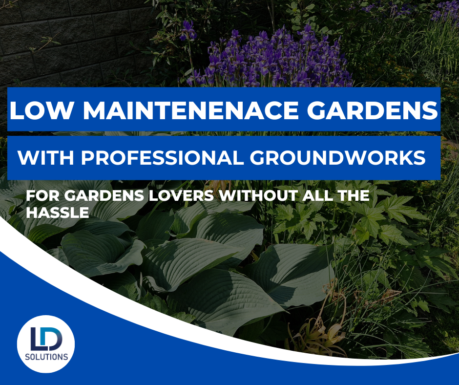 low maintenance gardens with professional groundworks